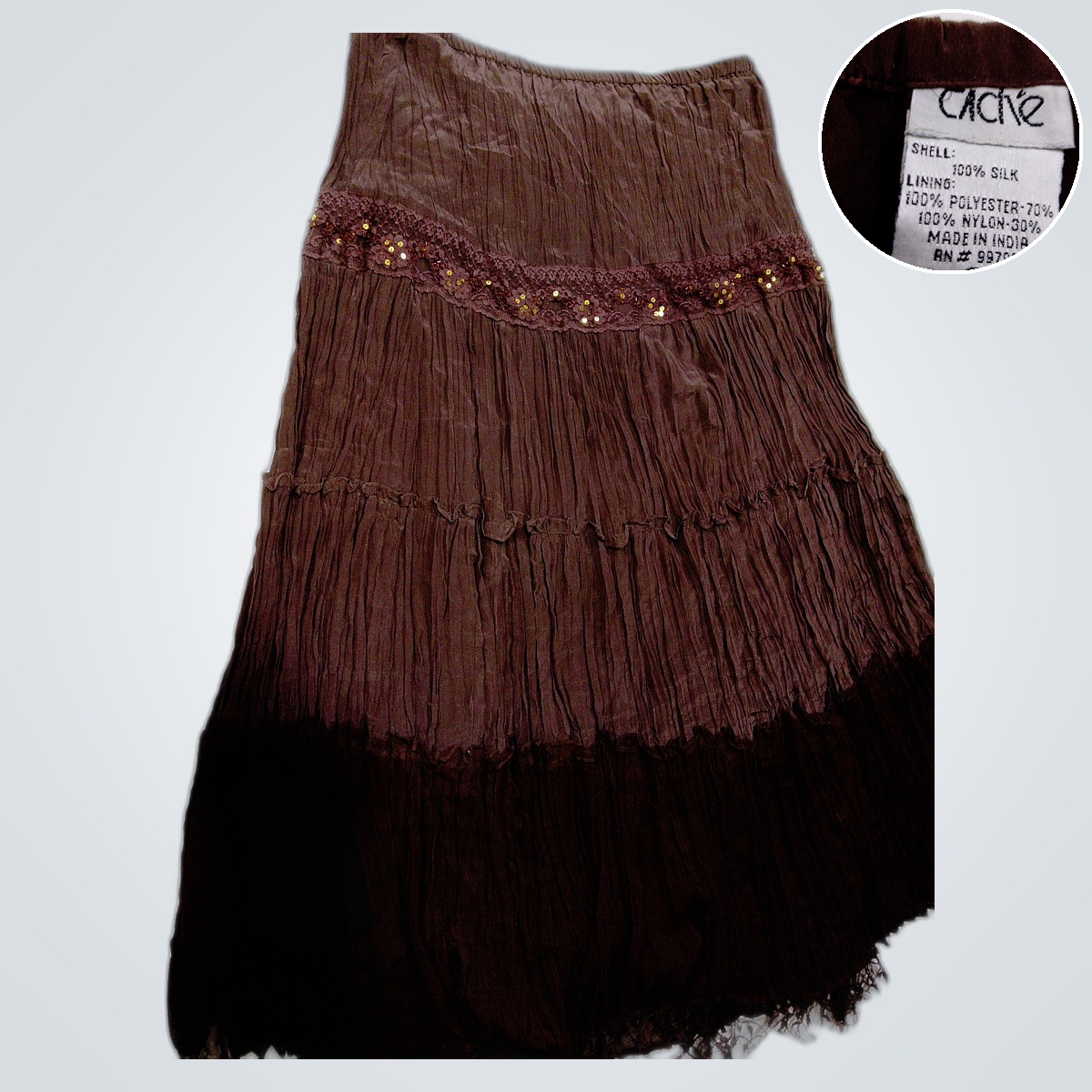 Brown Silk Skirt