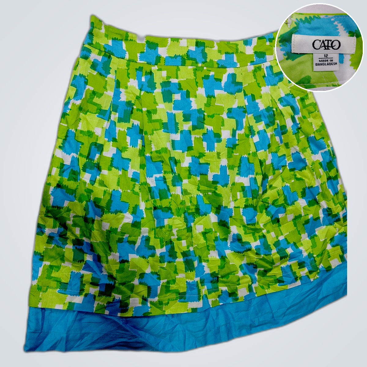 Women's Green and Blue Skirt