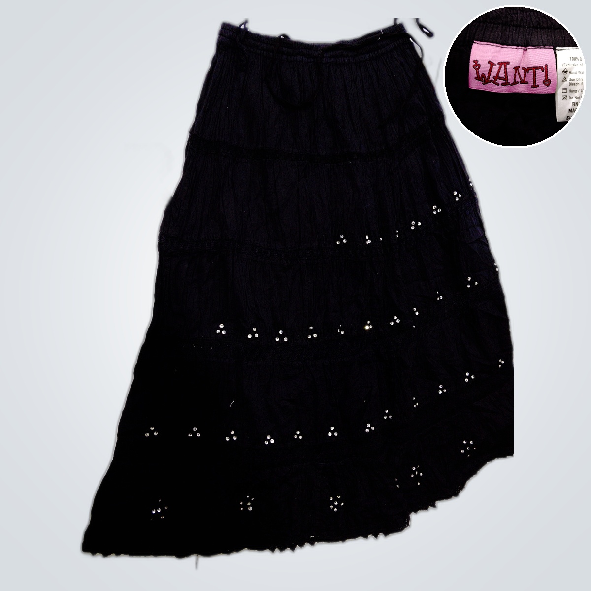 Black Sequined Skirt