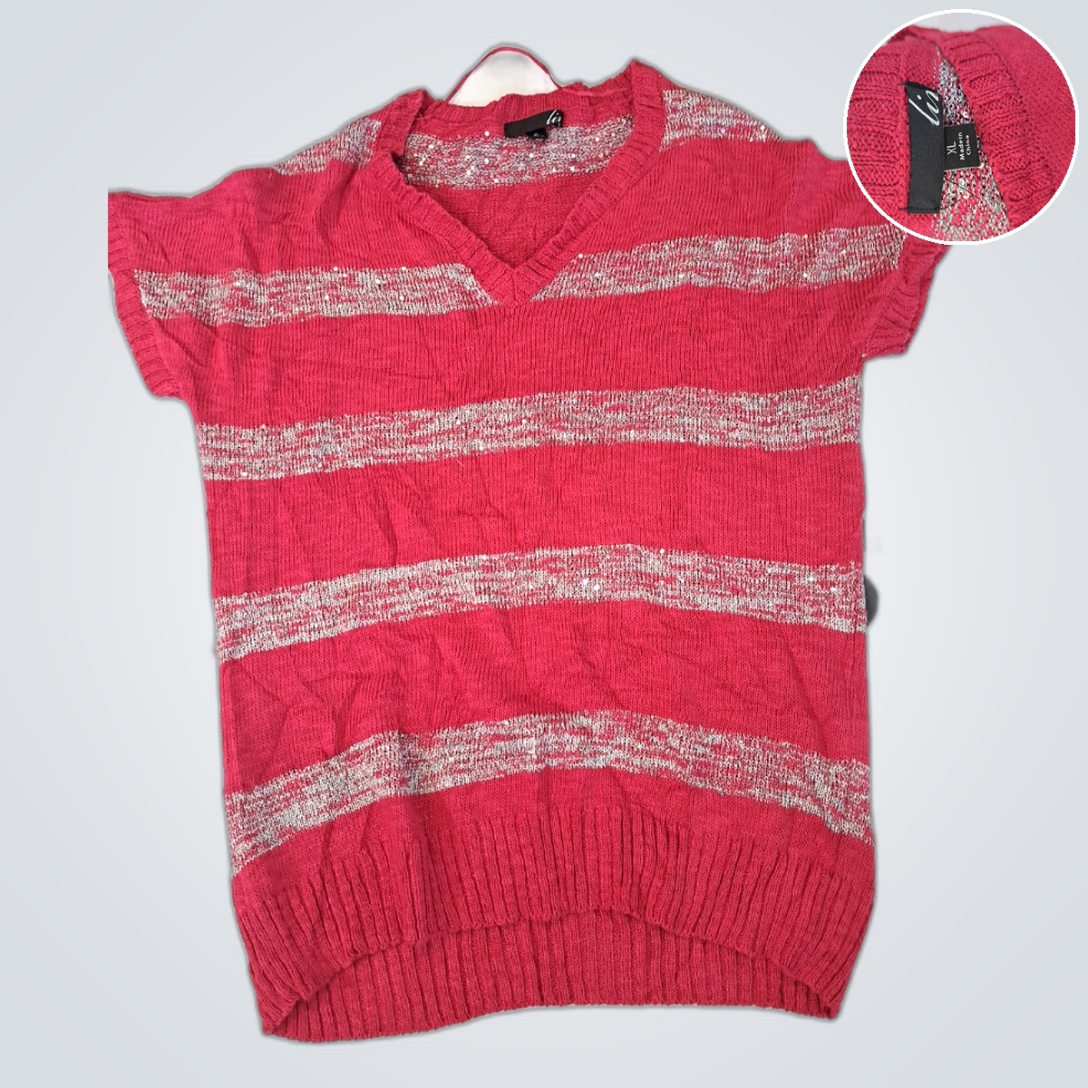 LIS Pink Striped Knit Top