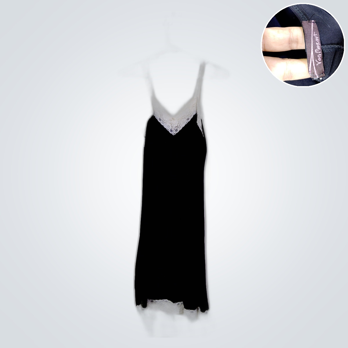 Black Lace-Trimmed Dress