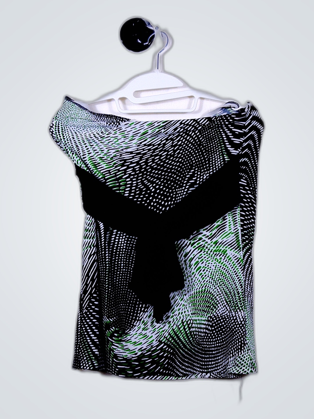 Blouse with Green and Black Pattern