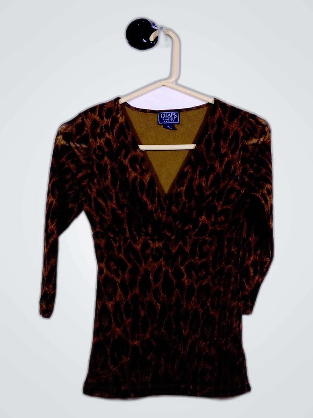 Chaps Classics Petite Leopard Print Top