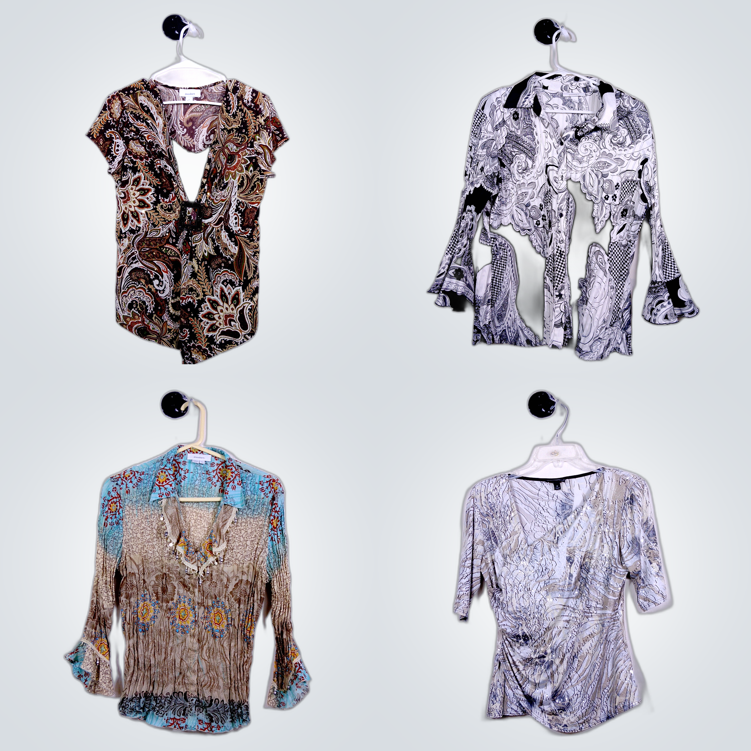 Pack de Blusas Impresas Dressbarn - 10 Tops Floral..