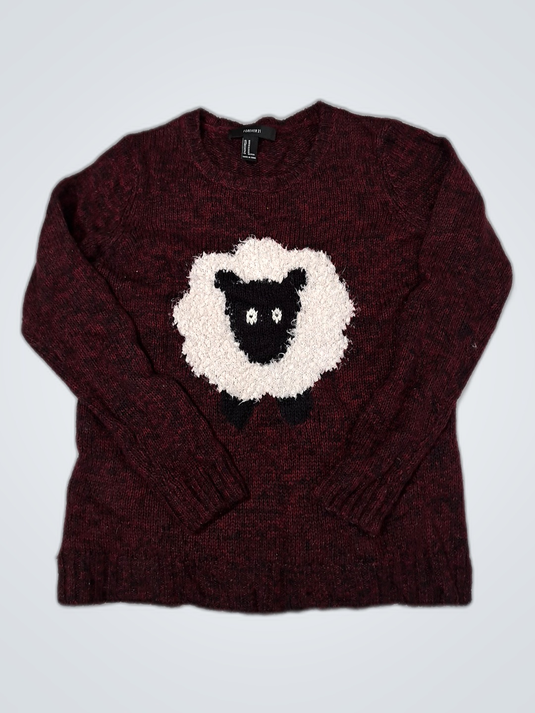 Pull en laine de mouton bordeaux