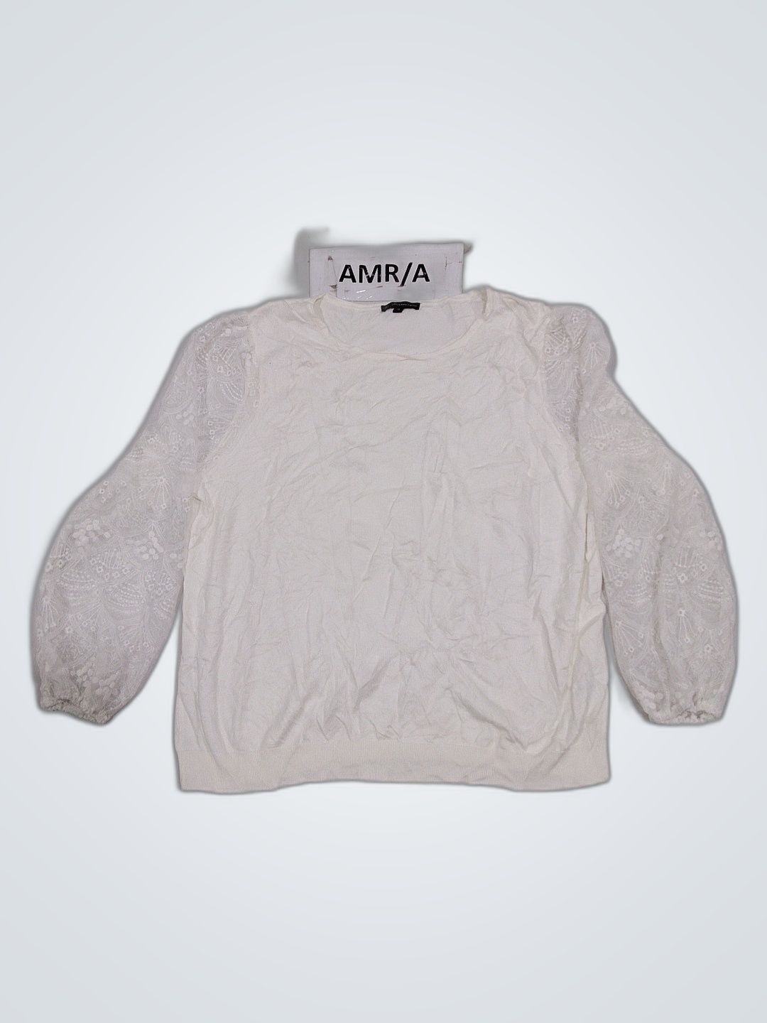 White Lace Sleeve Top