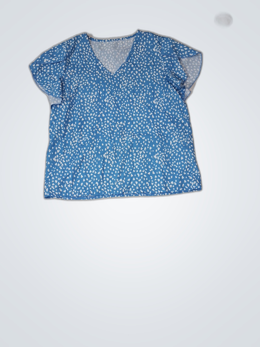 Blue Floral Short Sleeve Top
