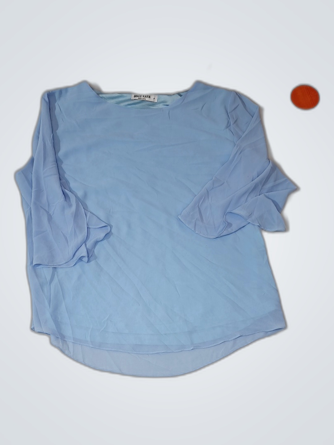 Grace Karin Light Blue Long-Sleeve Shirt