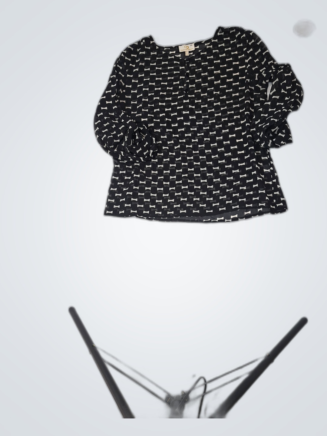Black and White Patterned Blouse
