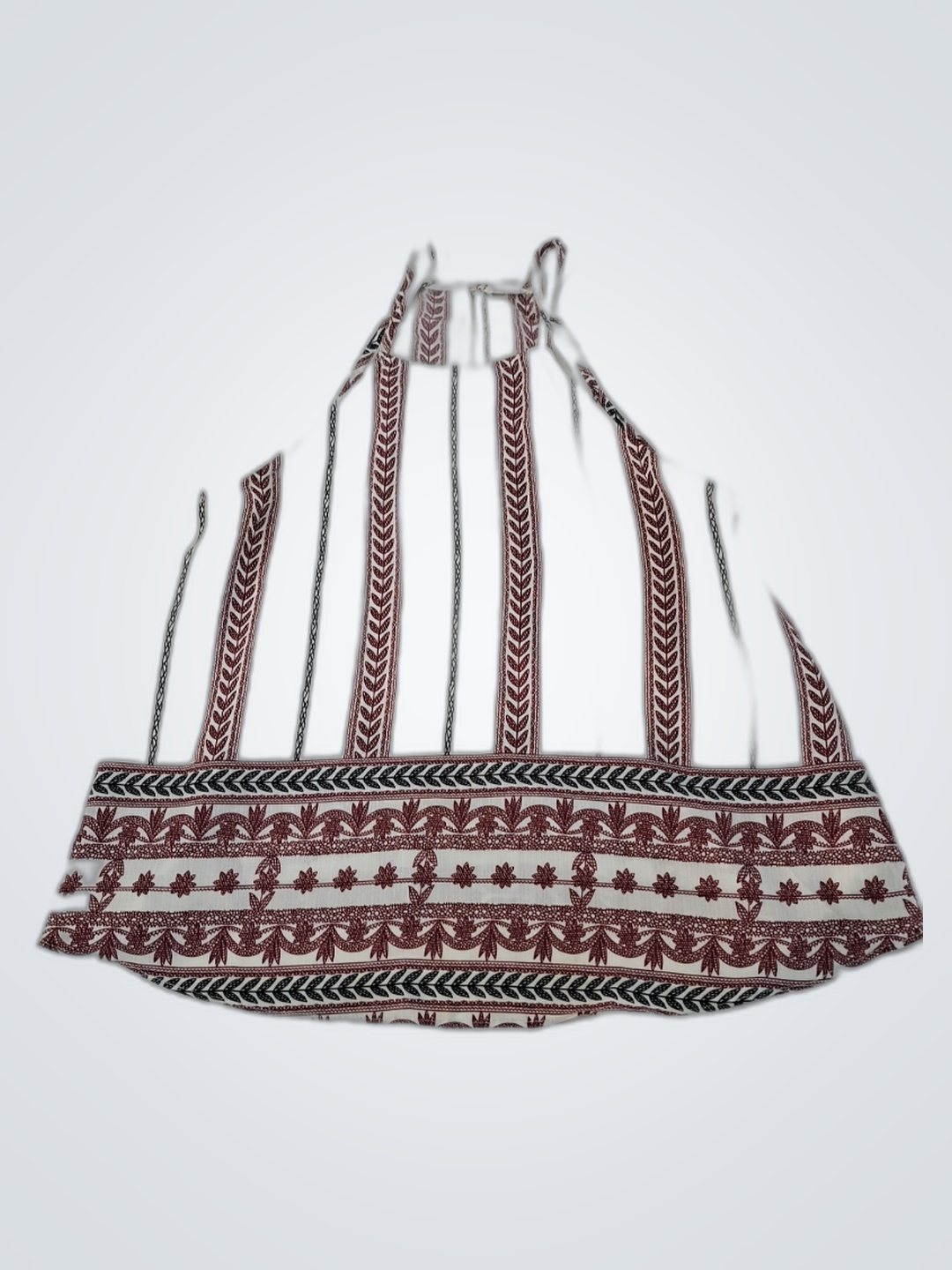 Top com Decote Halter com Padrão Vermelho e Preto ..