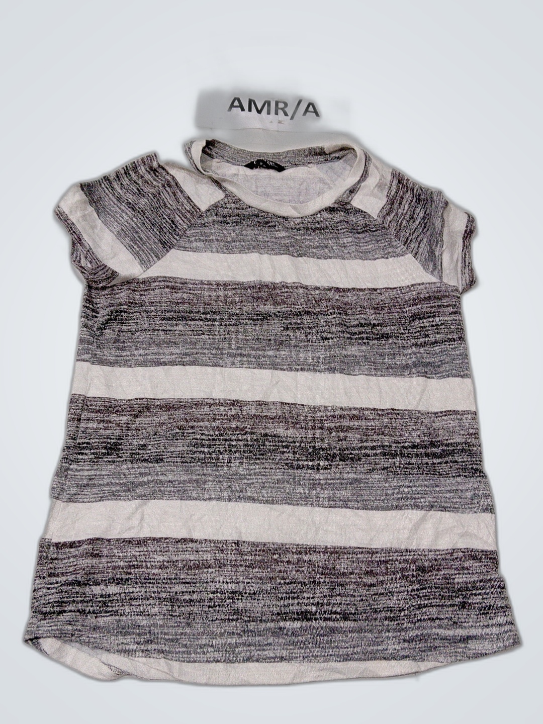 George Gray and White Striped T-Shirt