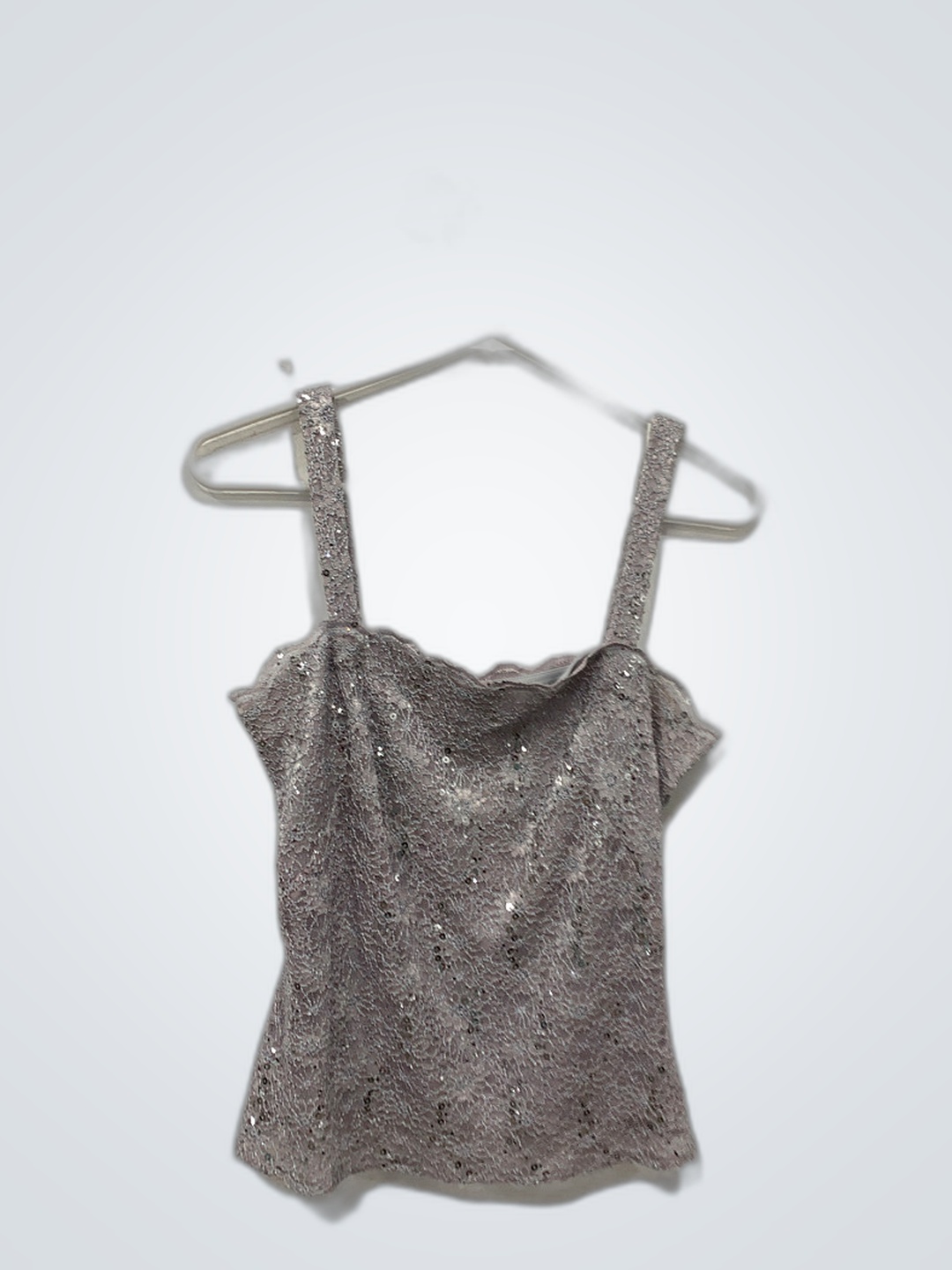 Gray Sequined Top