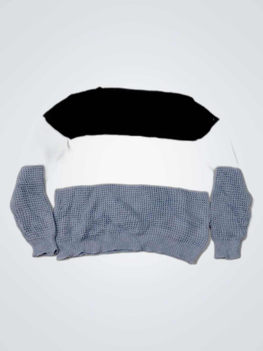 Suéter de Tricô em Blocos de Cores