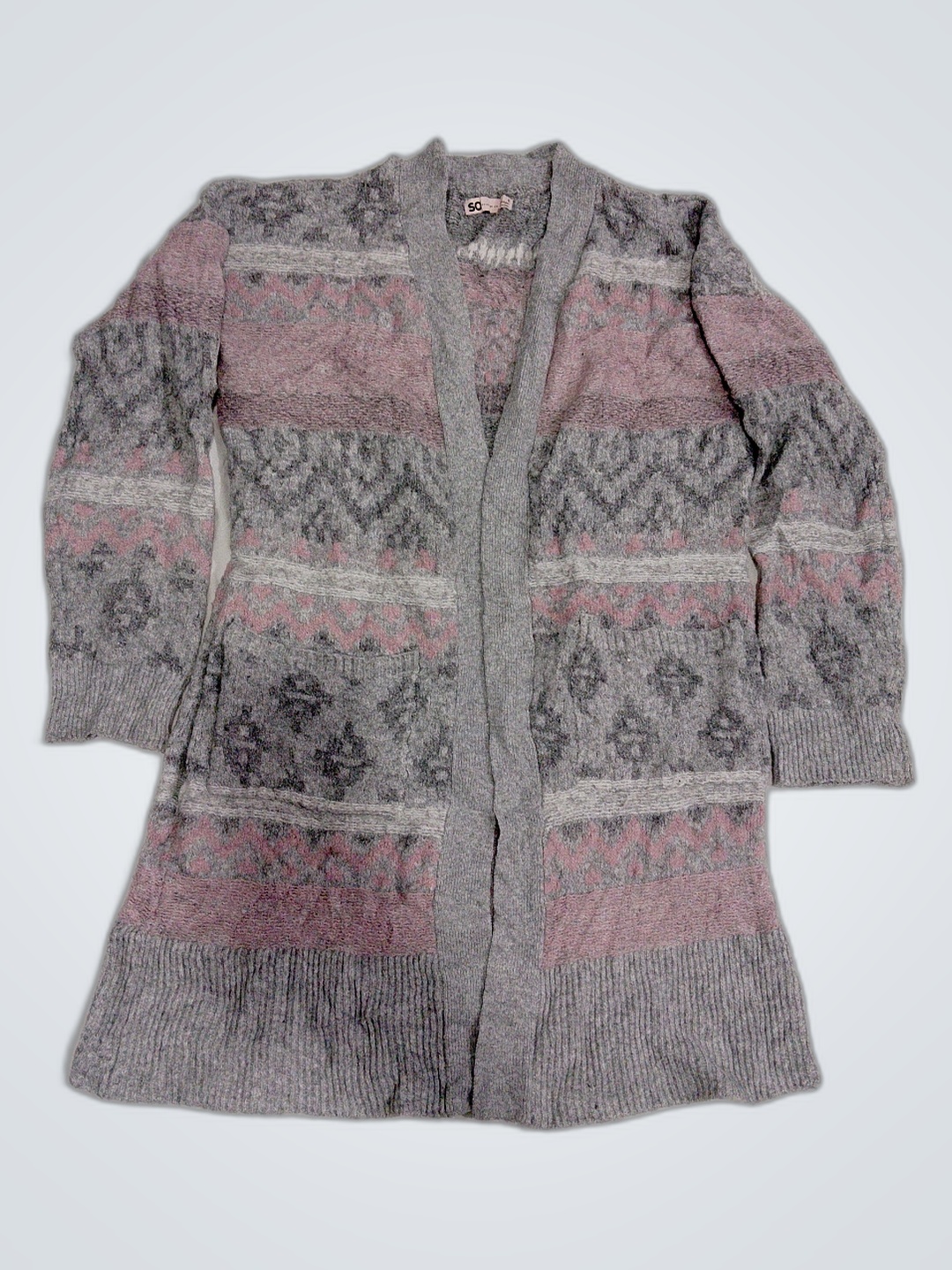 Gray and Pink Cardigan