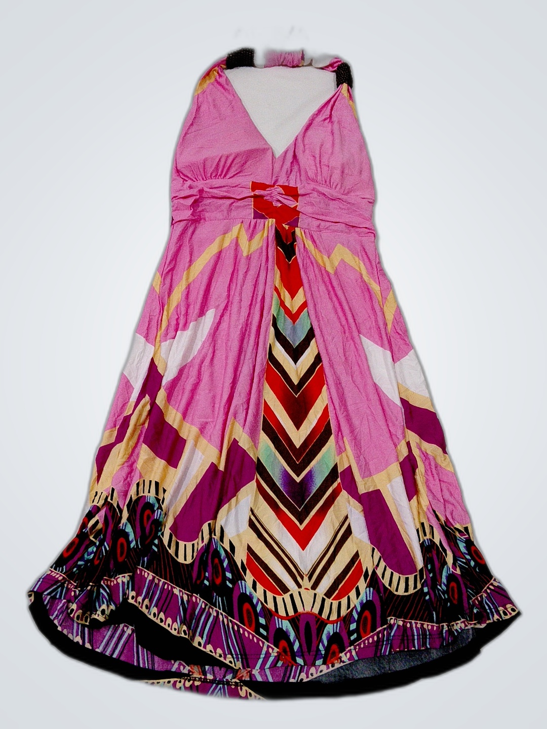 Robe à col halter multicolore