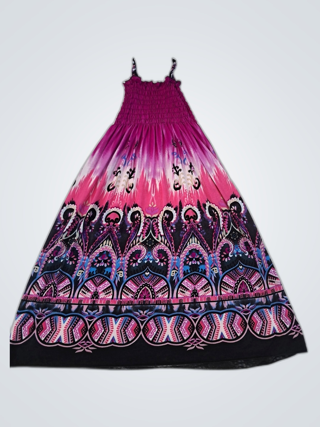 Long Pink Bohemian Style Dress