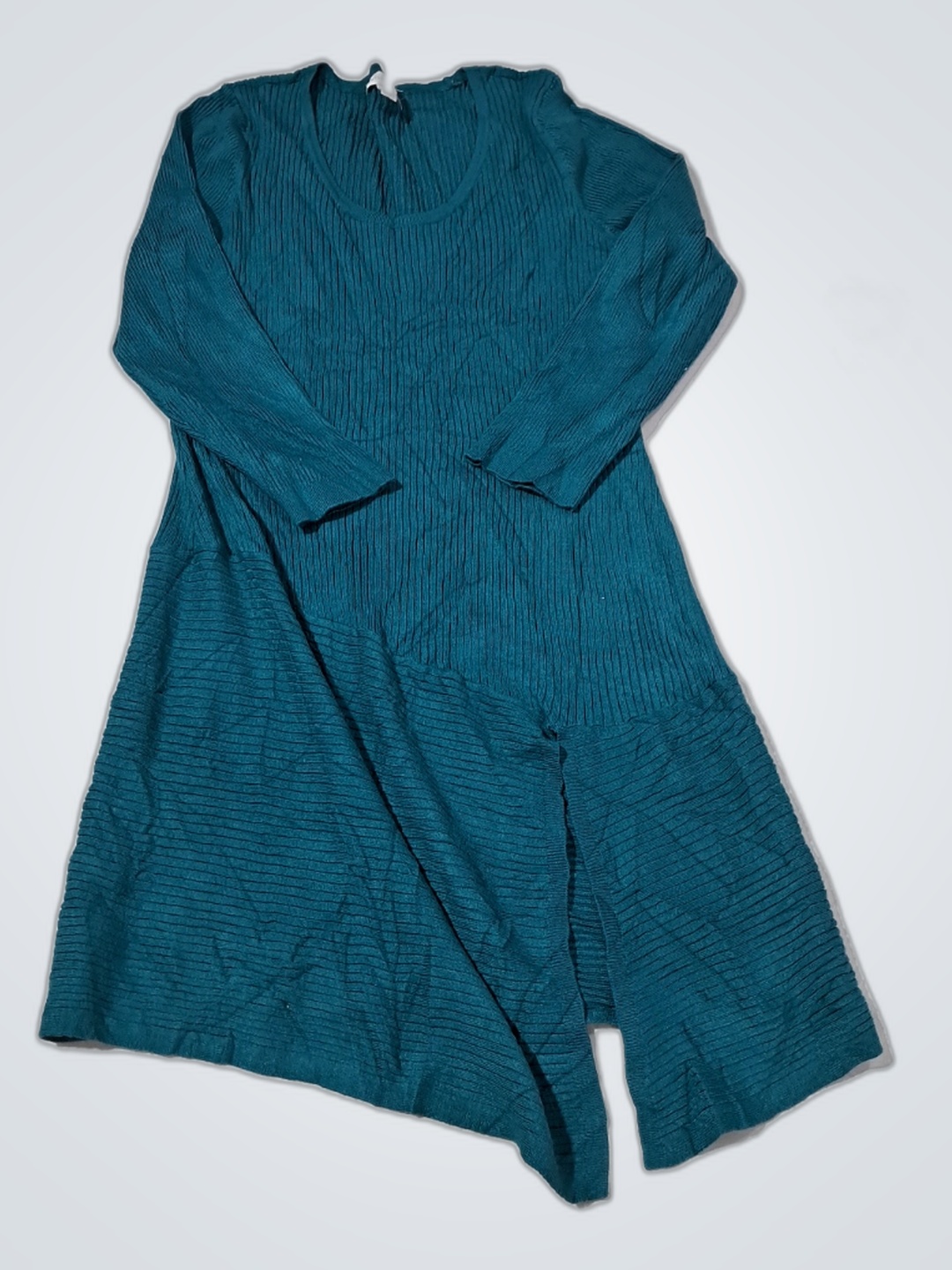 New York & Co. Teal Ribbed Dress