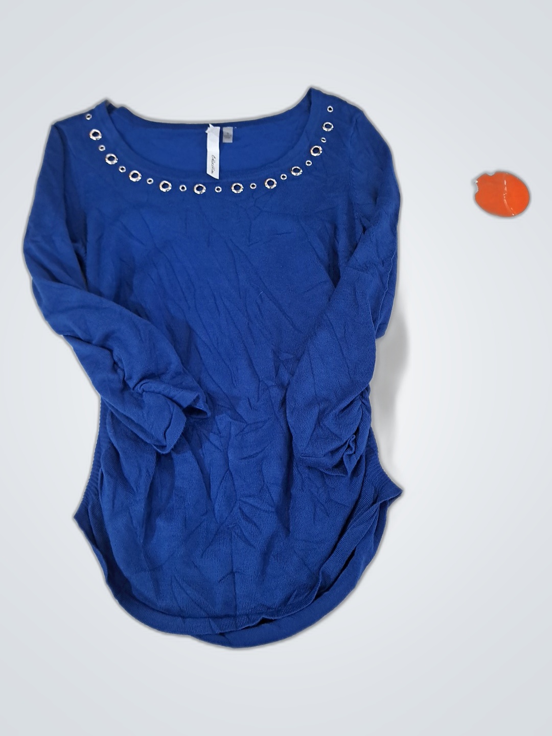 NY Collection Blue Long Sleeve Blouse