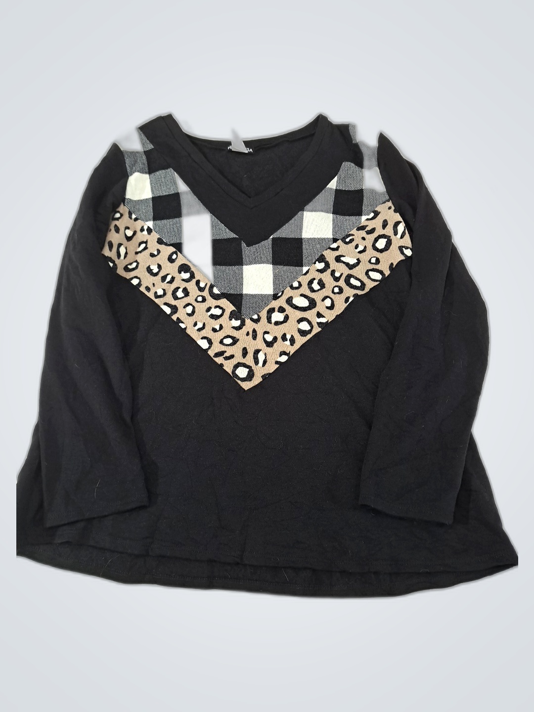 Blouse à manches longues à col en V imprimée Heimi..