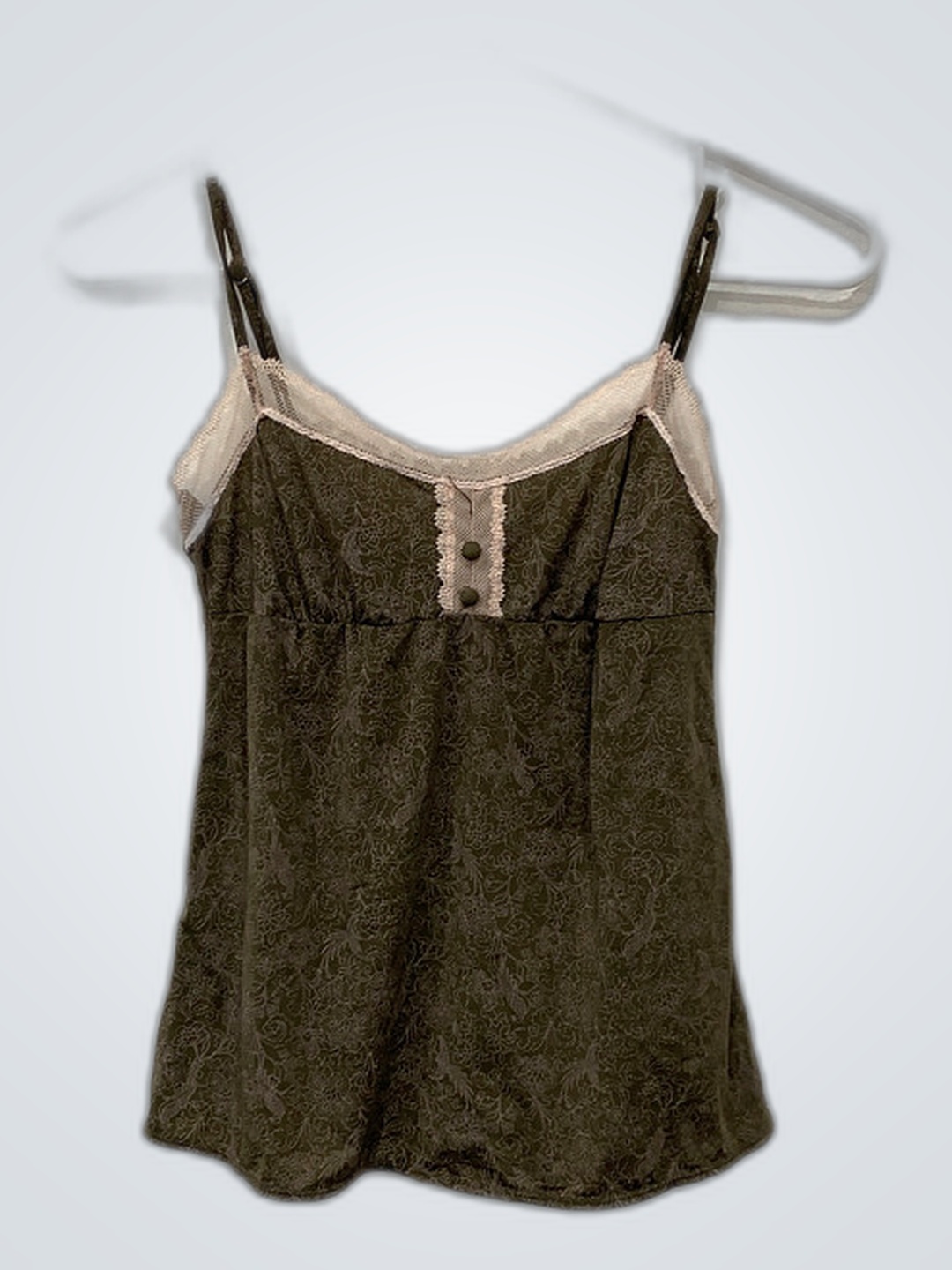 Green Lace-Trimmed Camisole
