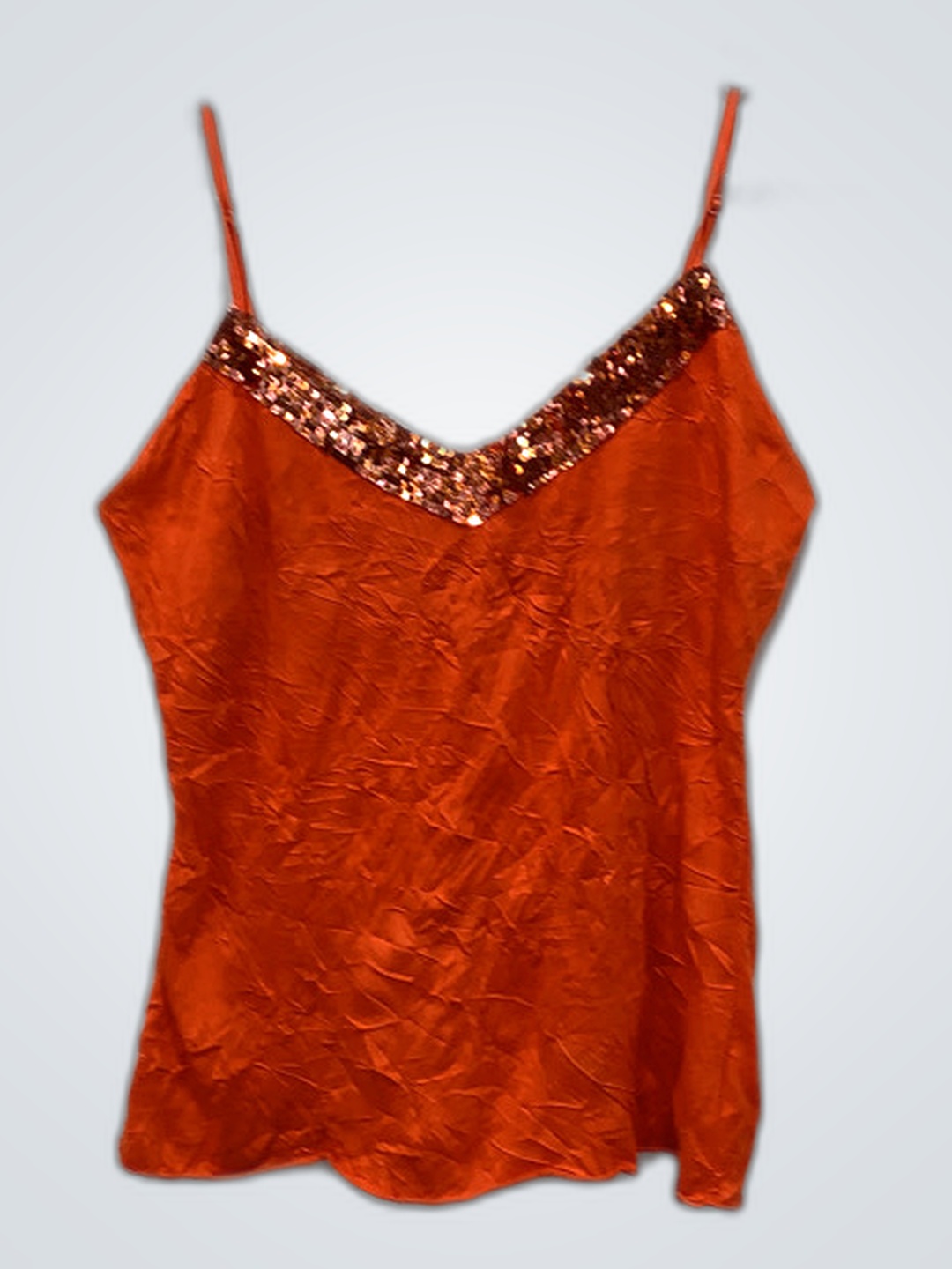 Orange Sequined Top