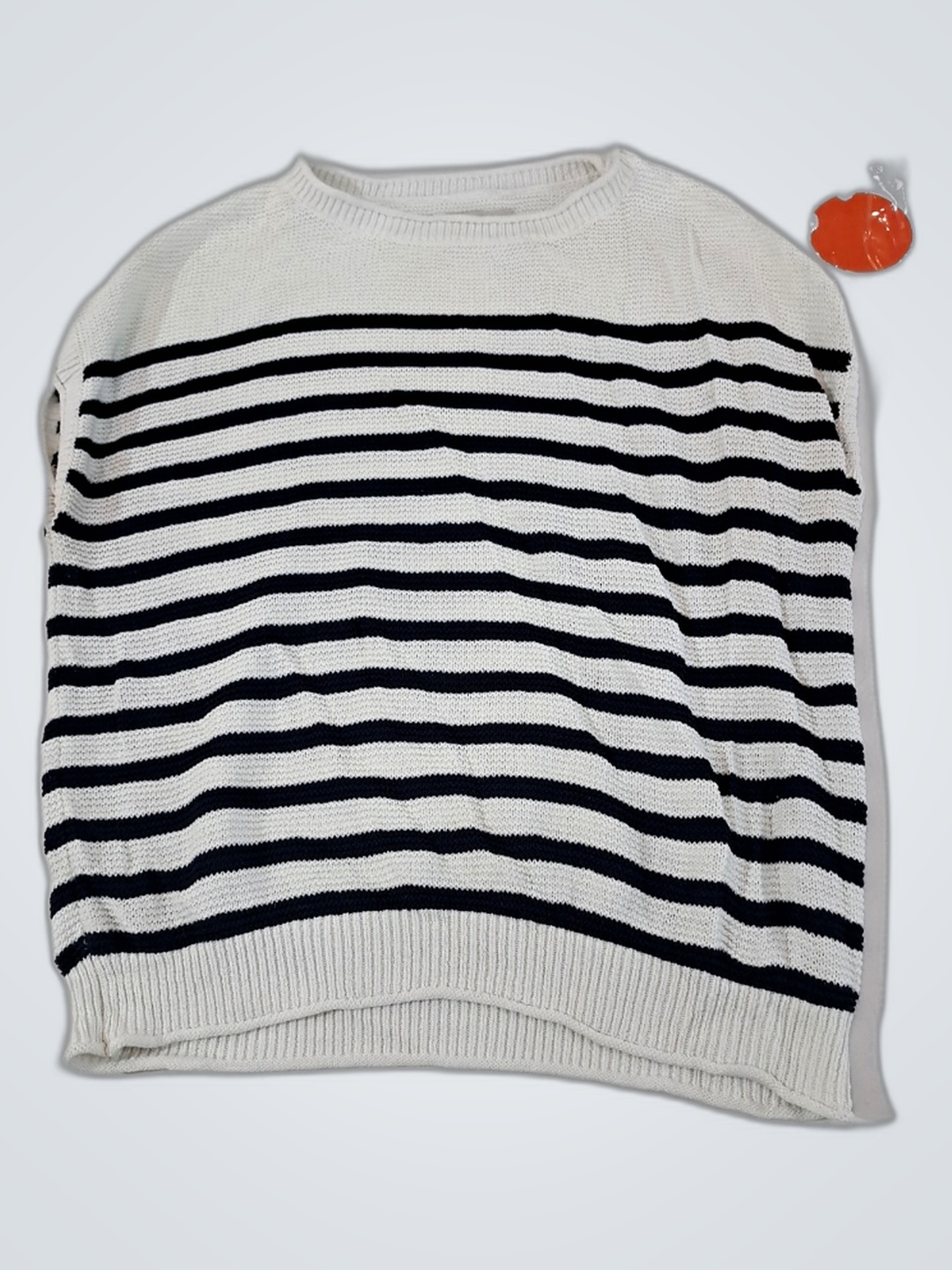 Suéter de Tricô Sem Manga Listrado LOFT