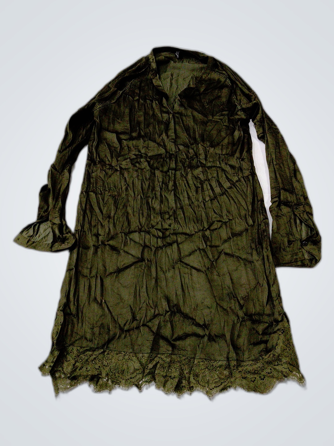 Blouse en satin vert