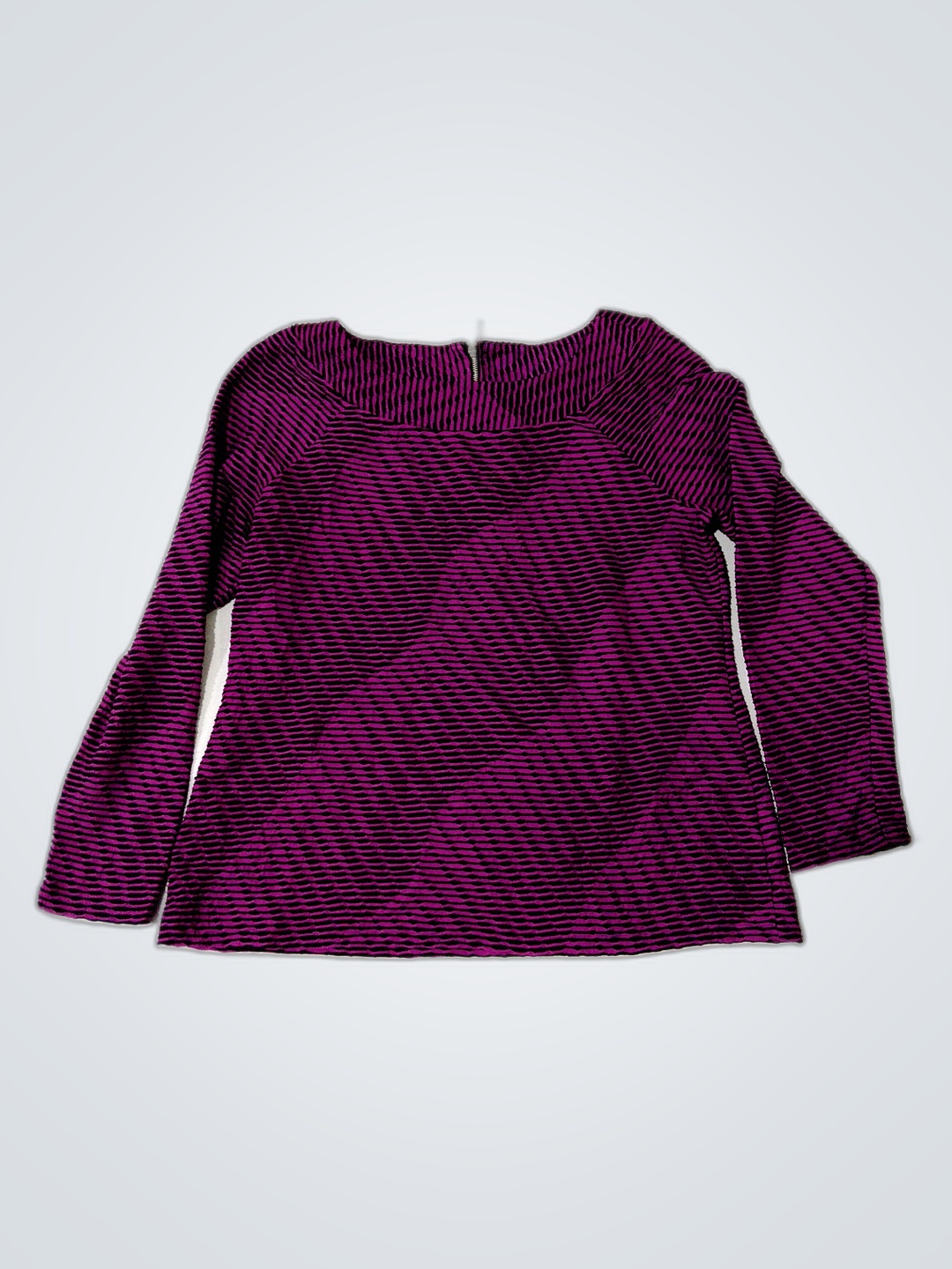 Dana Buchman Purple and Black Striped Top
