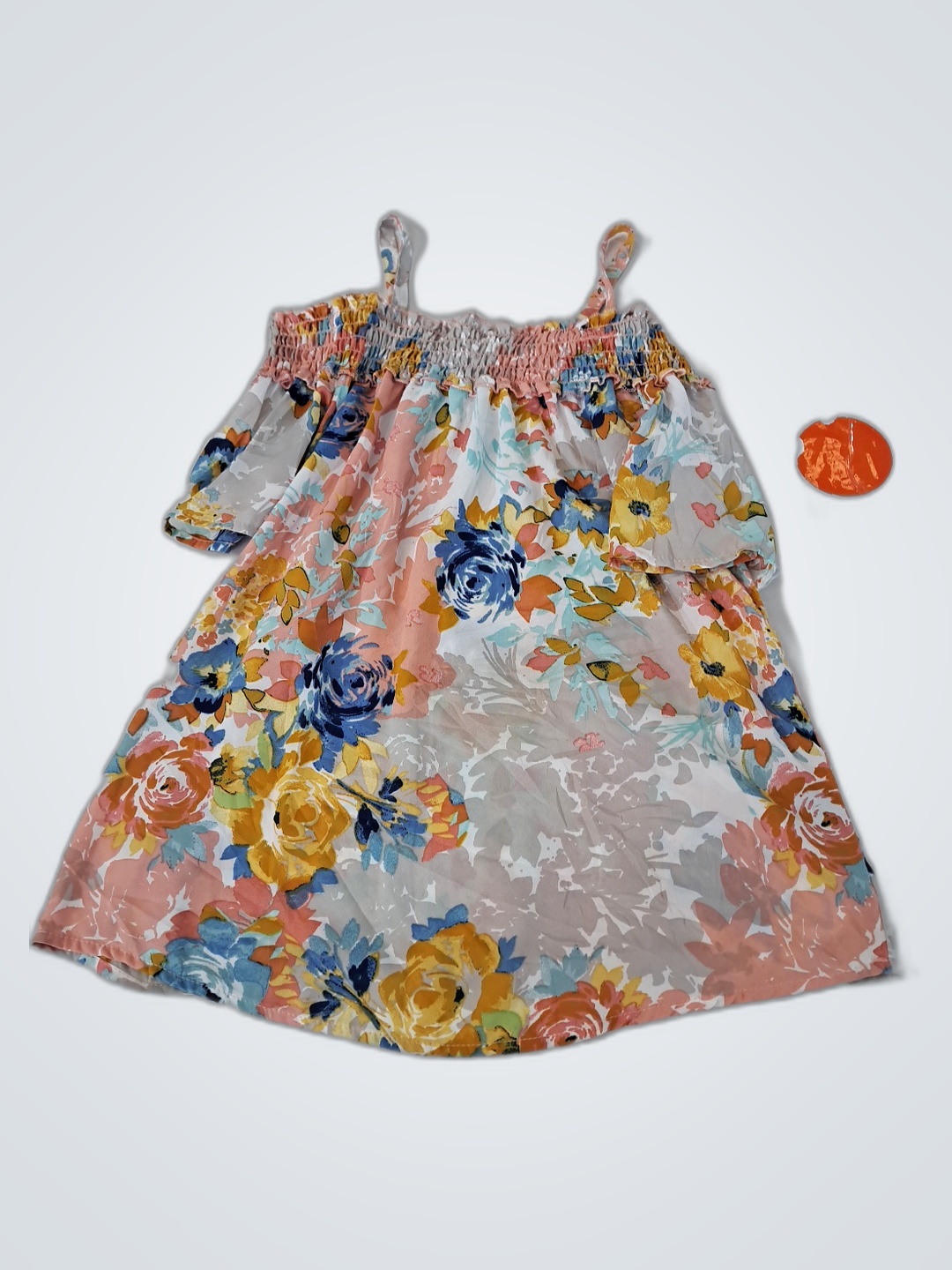 Blusa Floral com Pregas