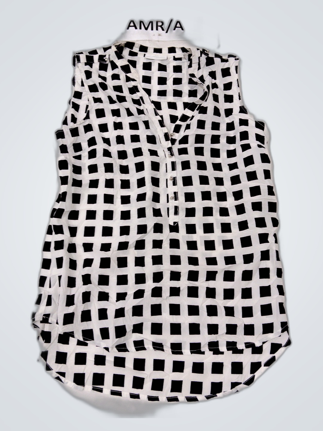 Black and White Checkered Blouse