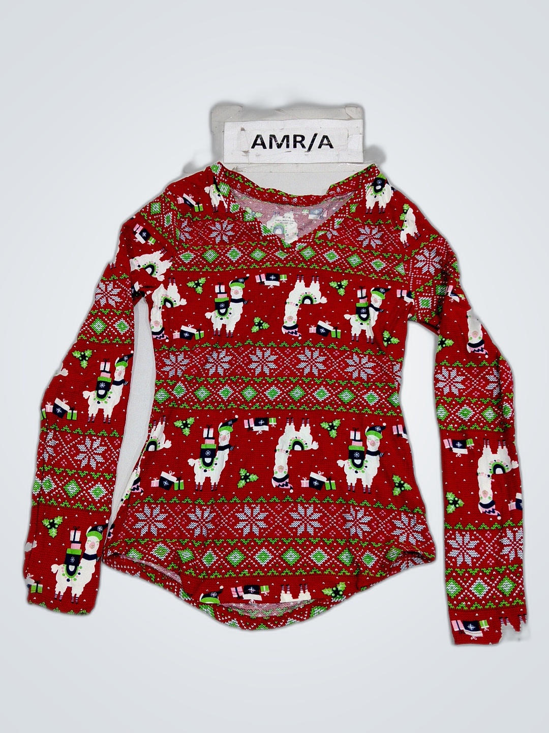 No Boundaries Red Llama Christmas Sweater