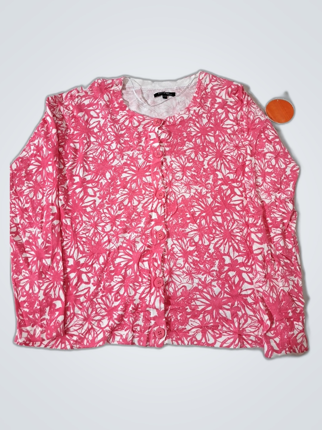 Camisa de Manga Longa Floral Rosa