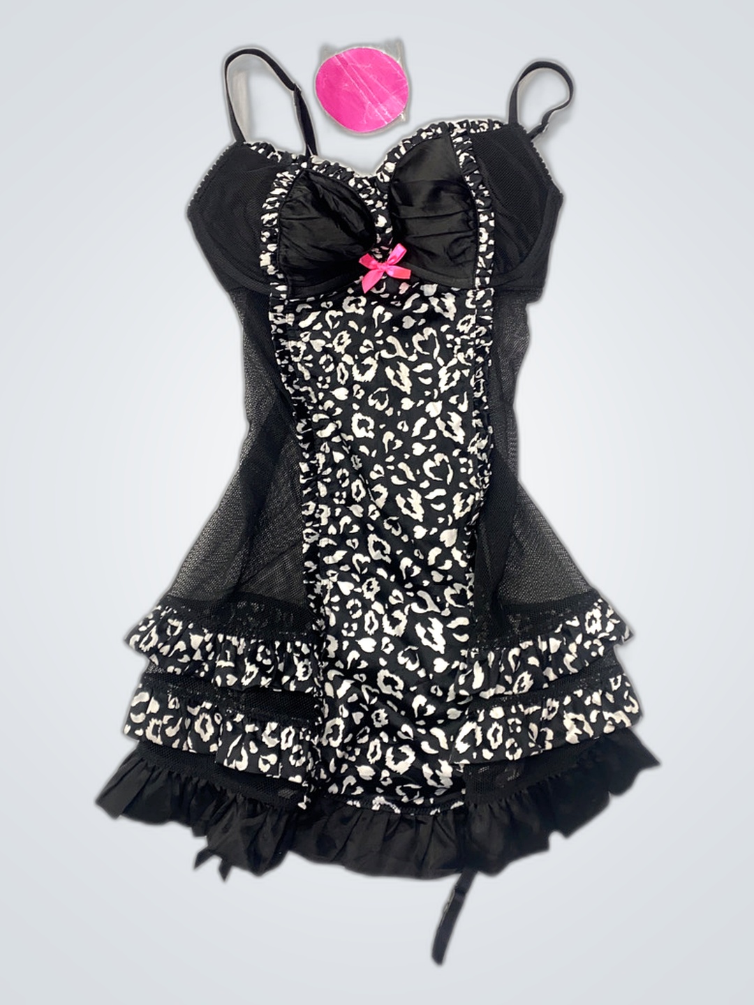 Camisola com Renda e Laço Rosa