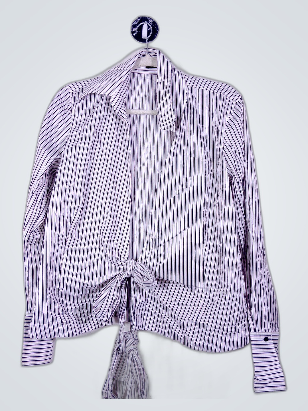 Striped Tie-Front Blouse