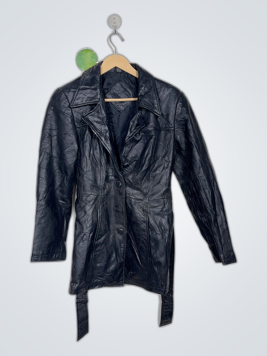 Veste en cuir noir