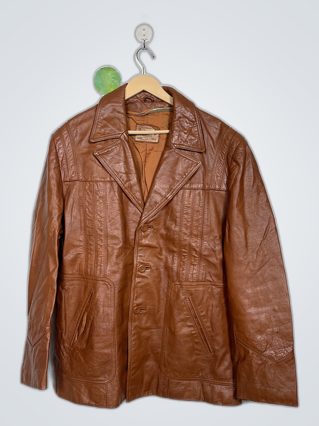 Veste en cuir marron