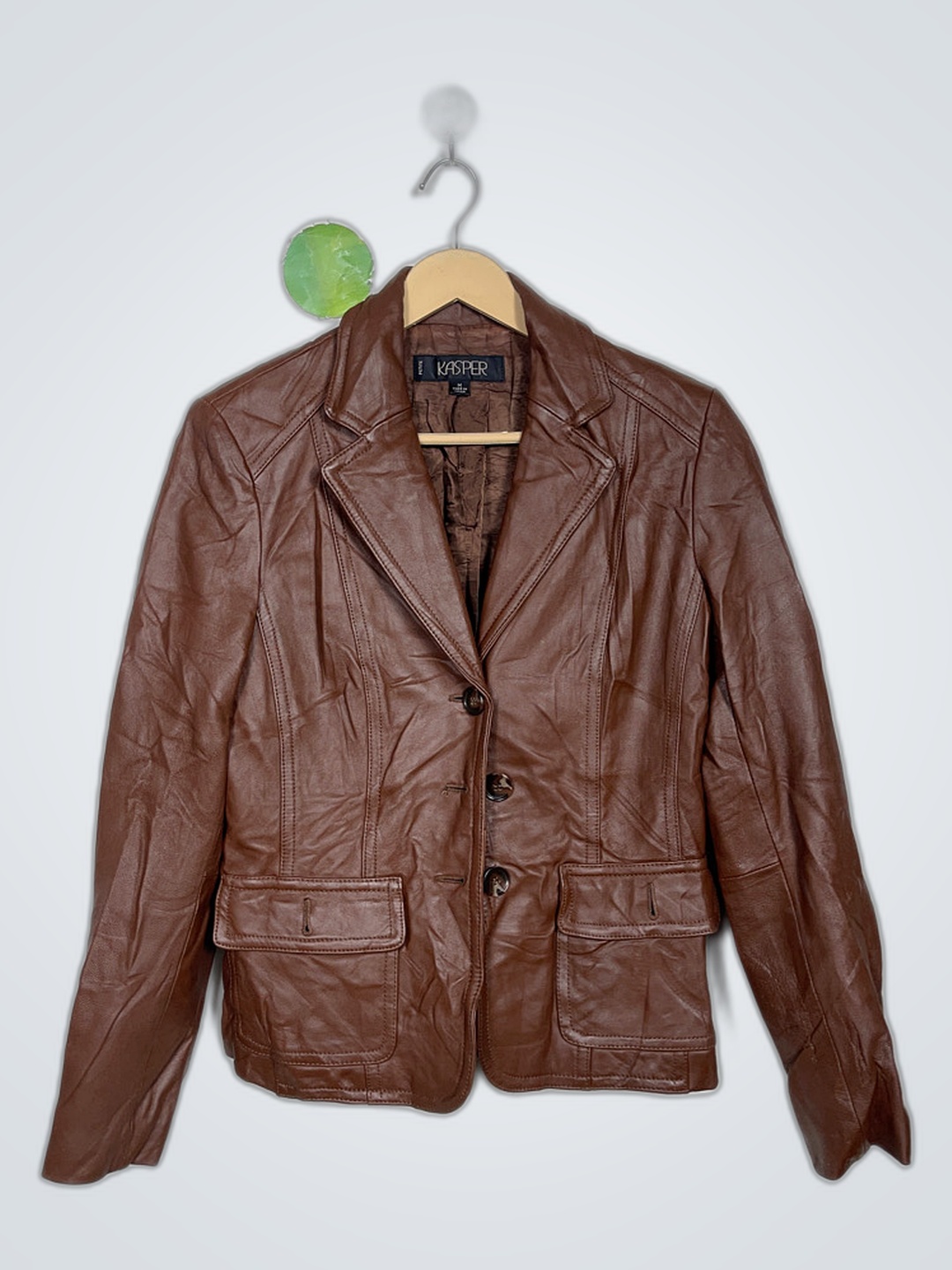 Veste en cuir marron