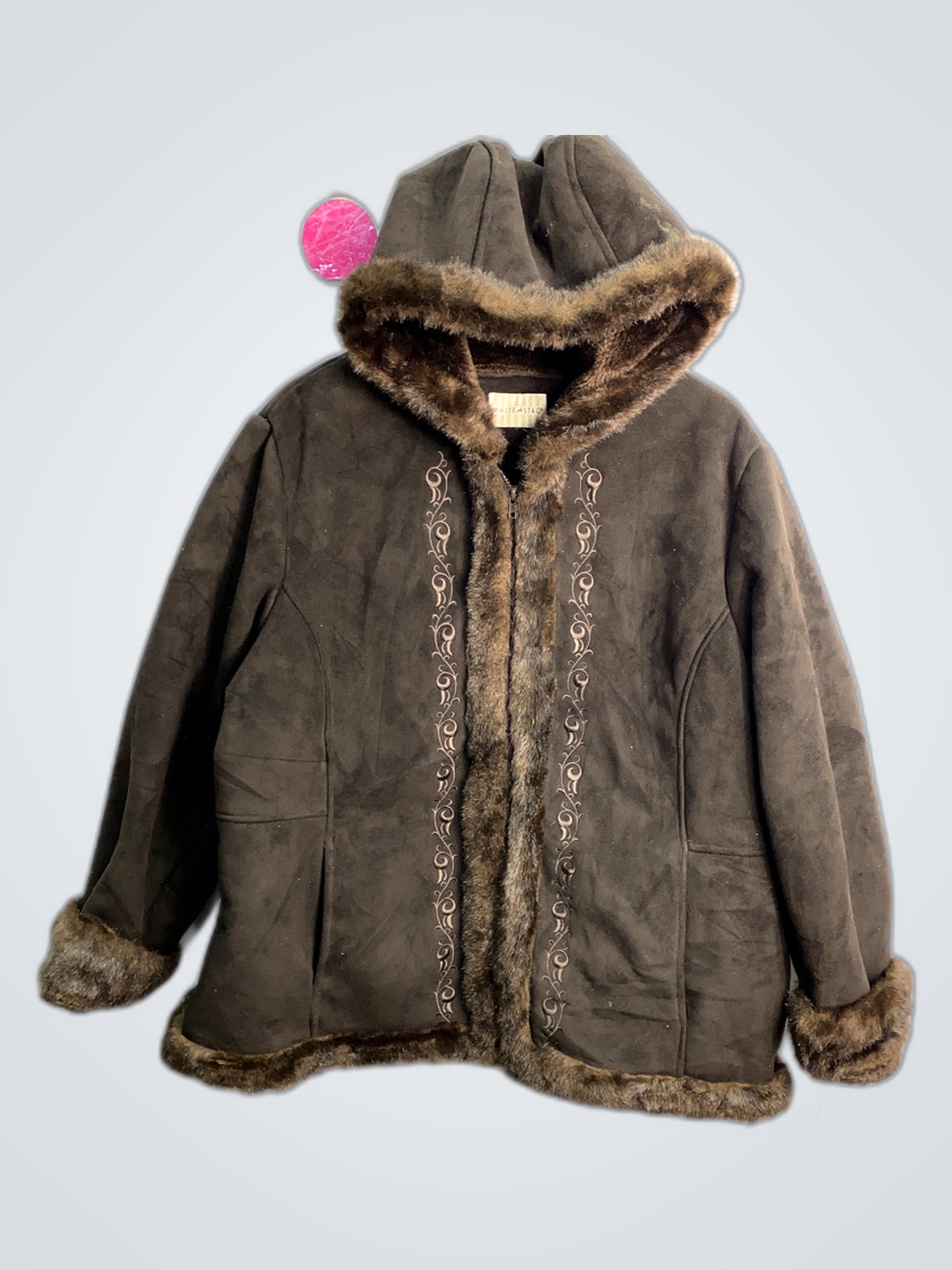 White Stag Hooded Suede Jacket