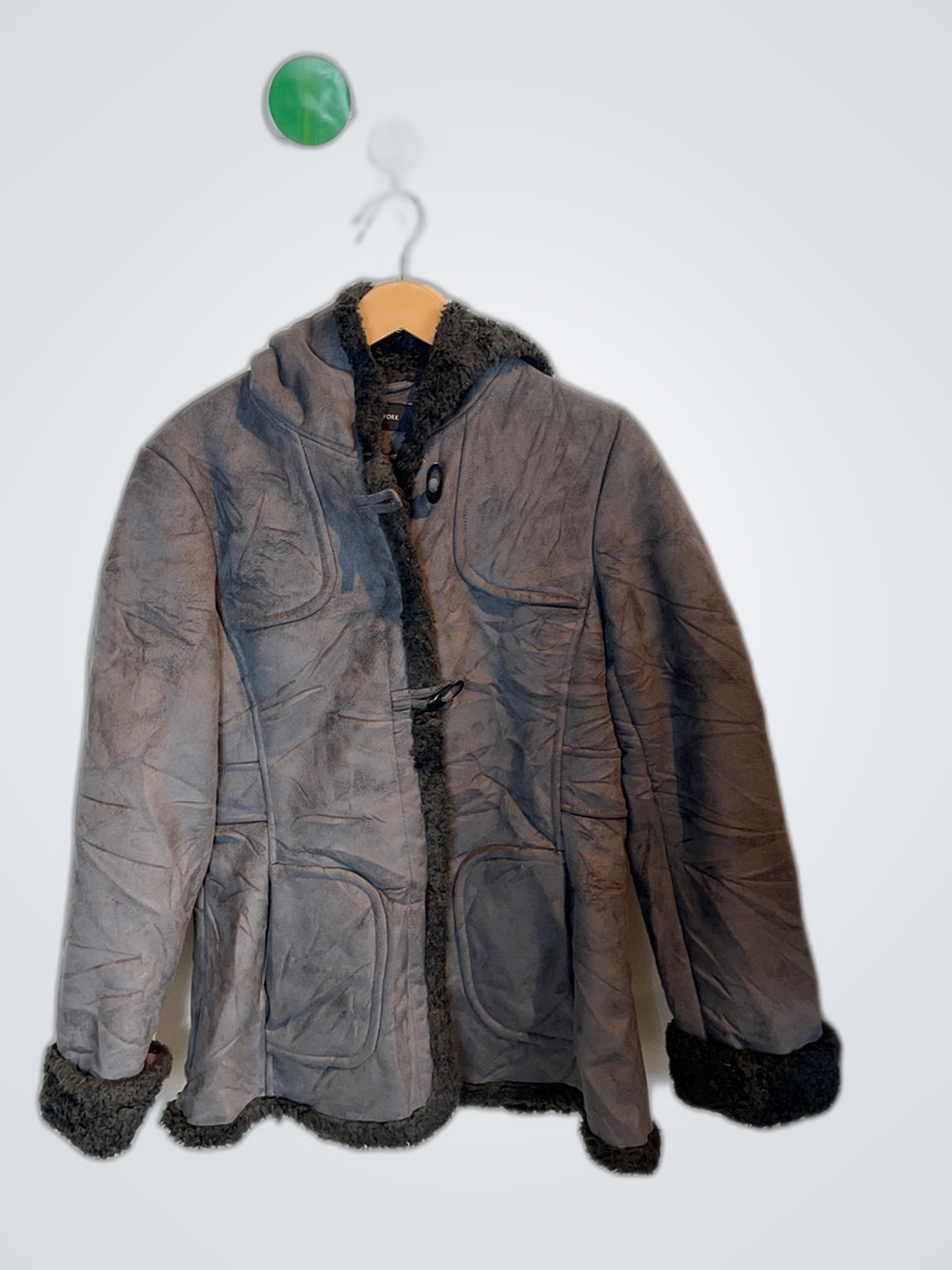 Jones New York Gray Fur-Lined Jacket