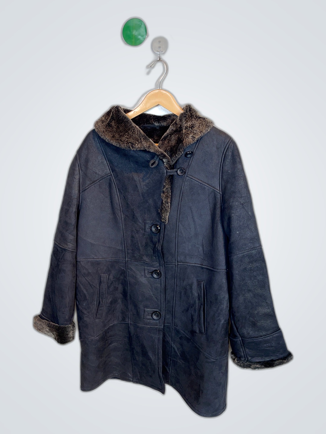 Black Fur-Trimmed Coat