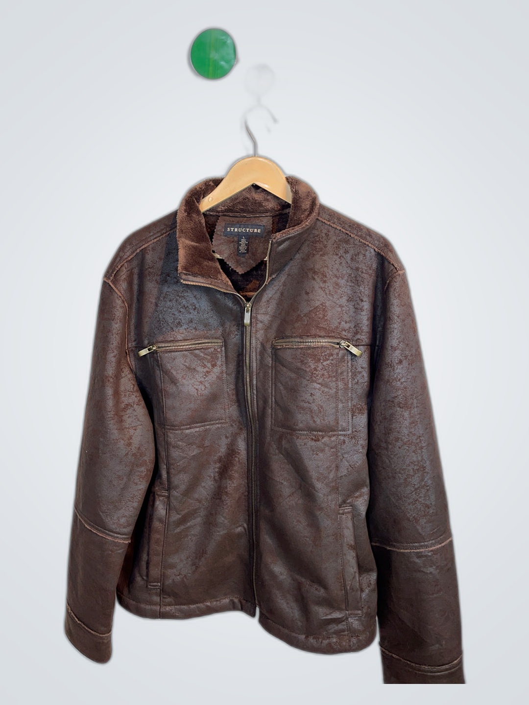 Veste en cuir marron