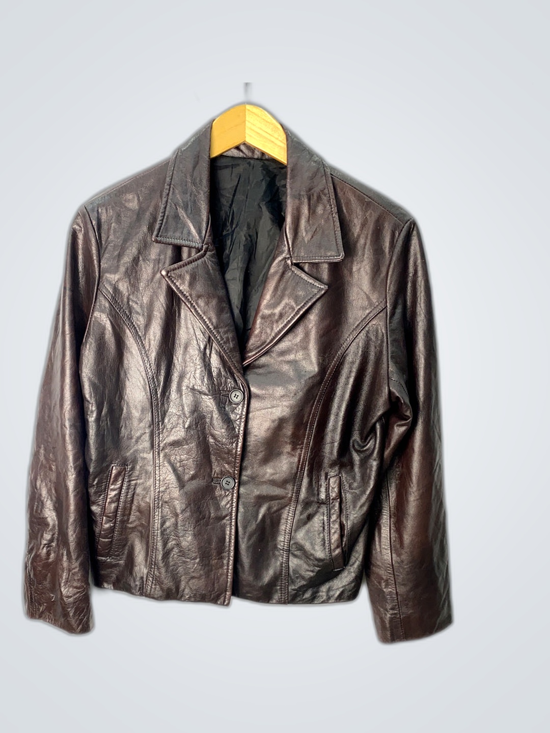 Veste en cuir marron