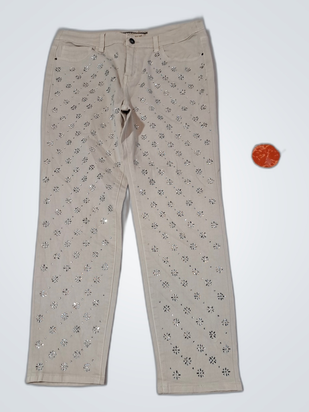 Soft Surroundings Beige Embellished Pants