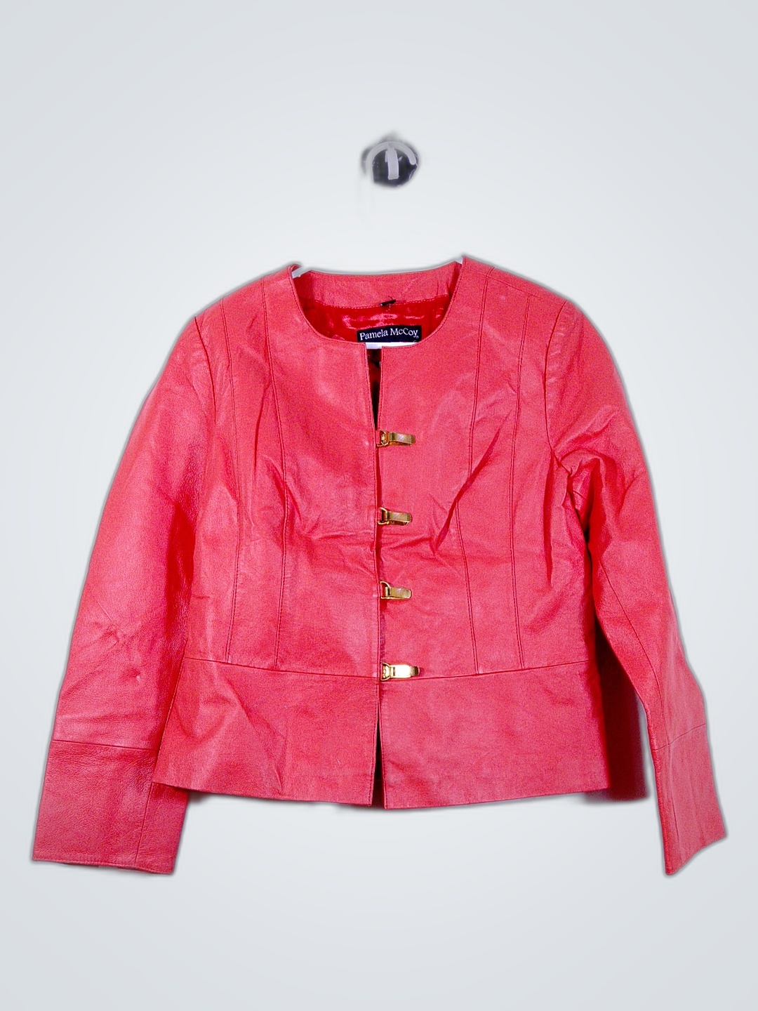 Veste en cuir rouge Pamela McCoy