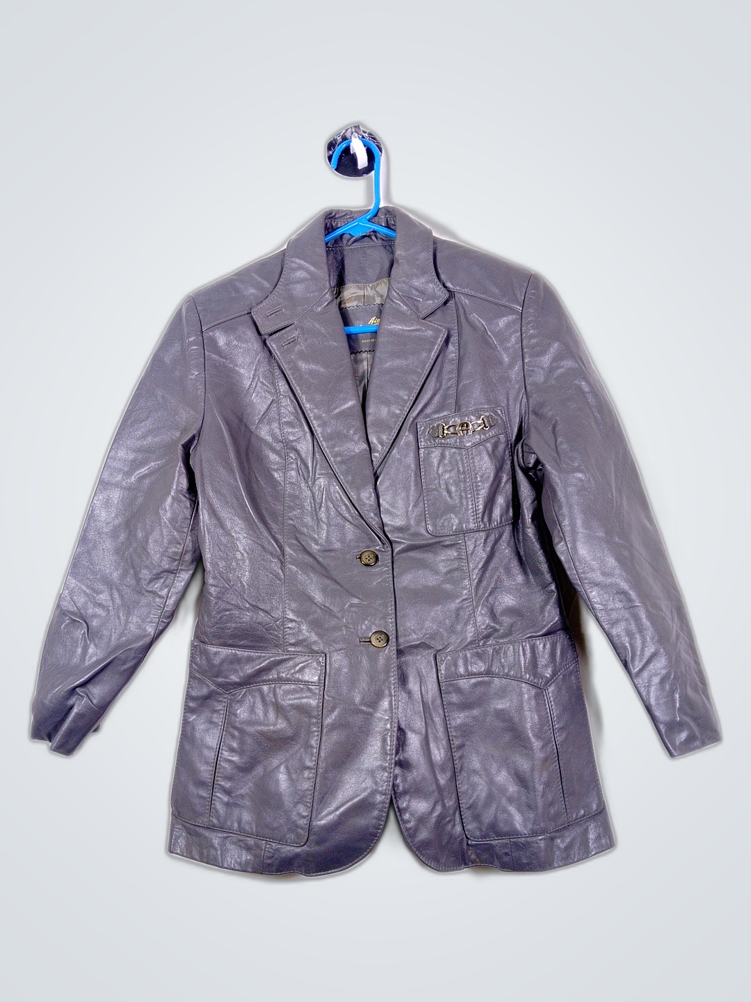 Veste en cuir grise Aigner