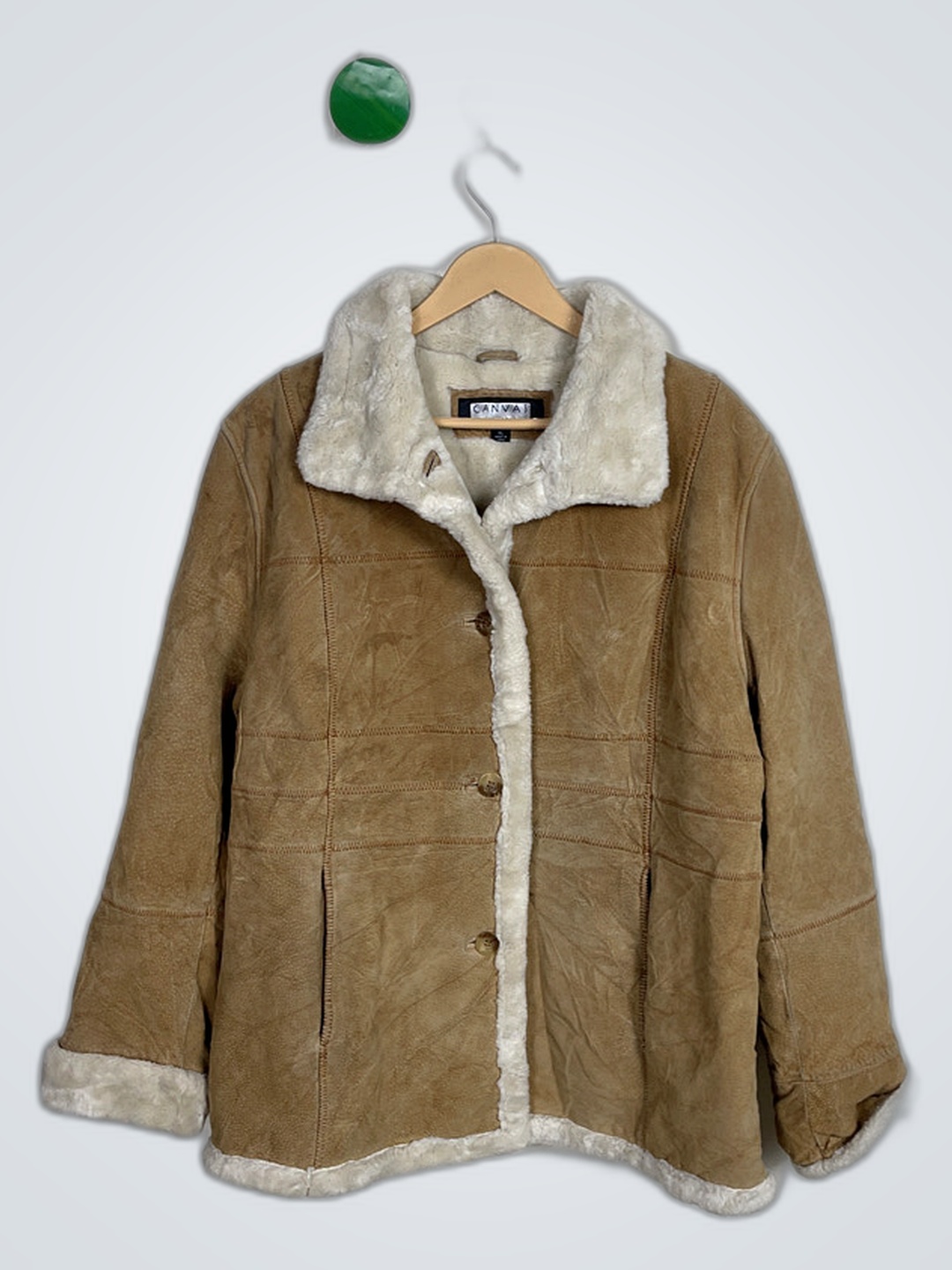 Canvas Faux Fur Lined Jacket