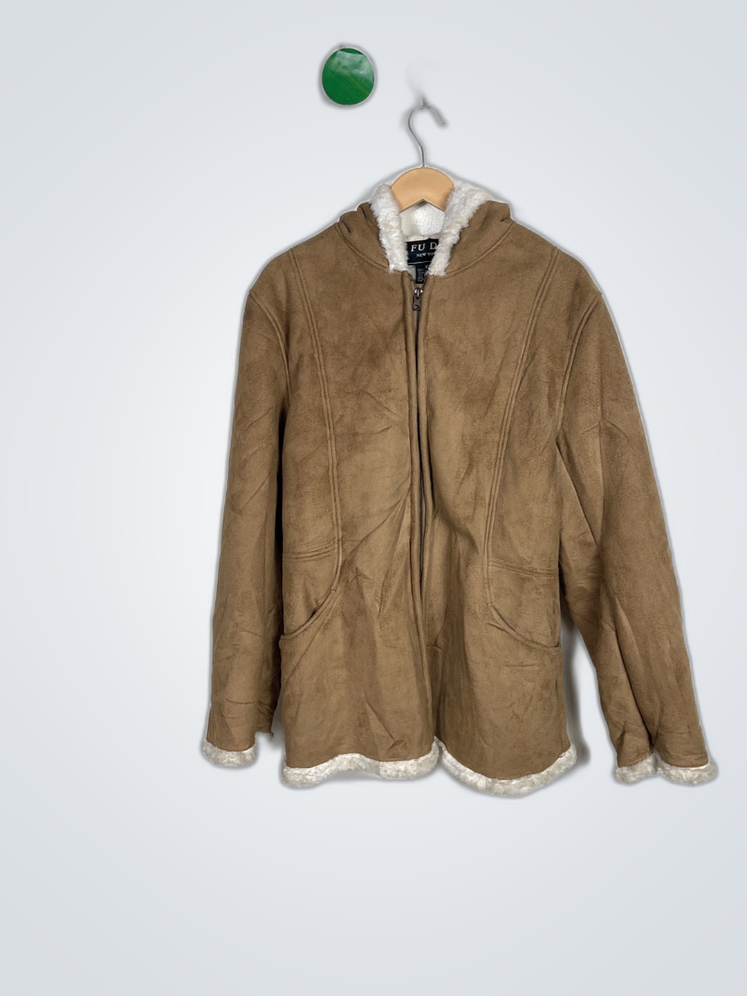 Fudan New York Tan Suede Jacket with Sherpa Lining