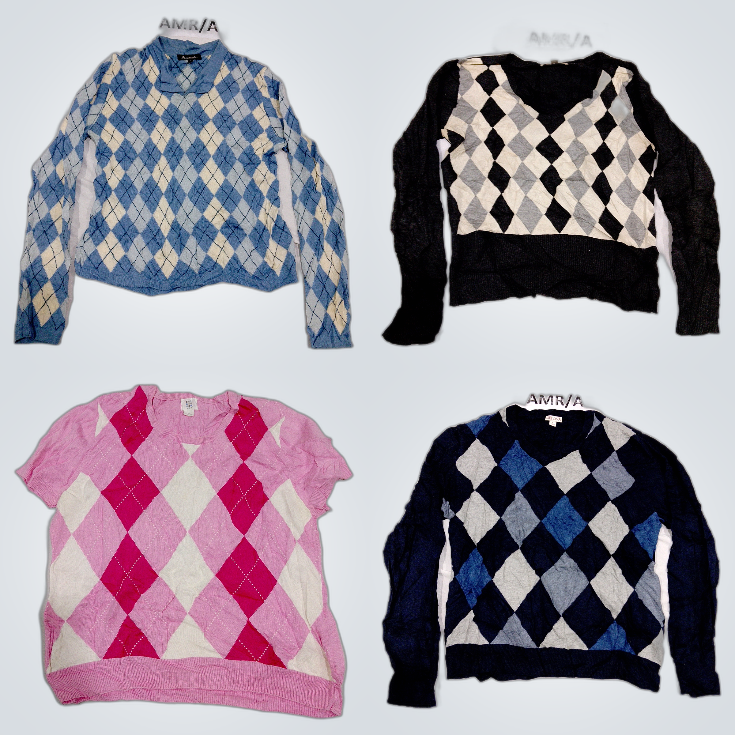Pacchetto Maglione Argyle - Mix di 10 Pezzi di Aqu..