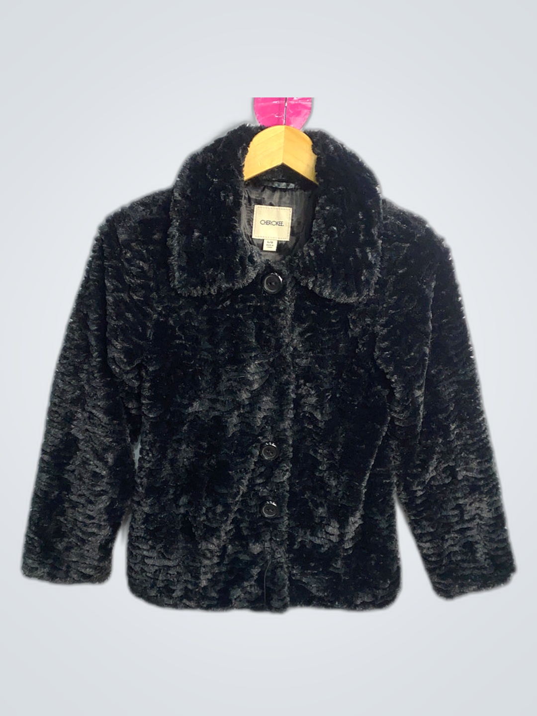 Cherokee Black Fuzzy Coat