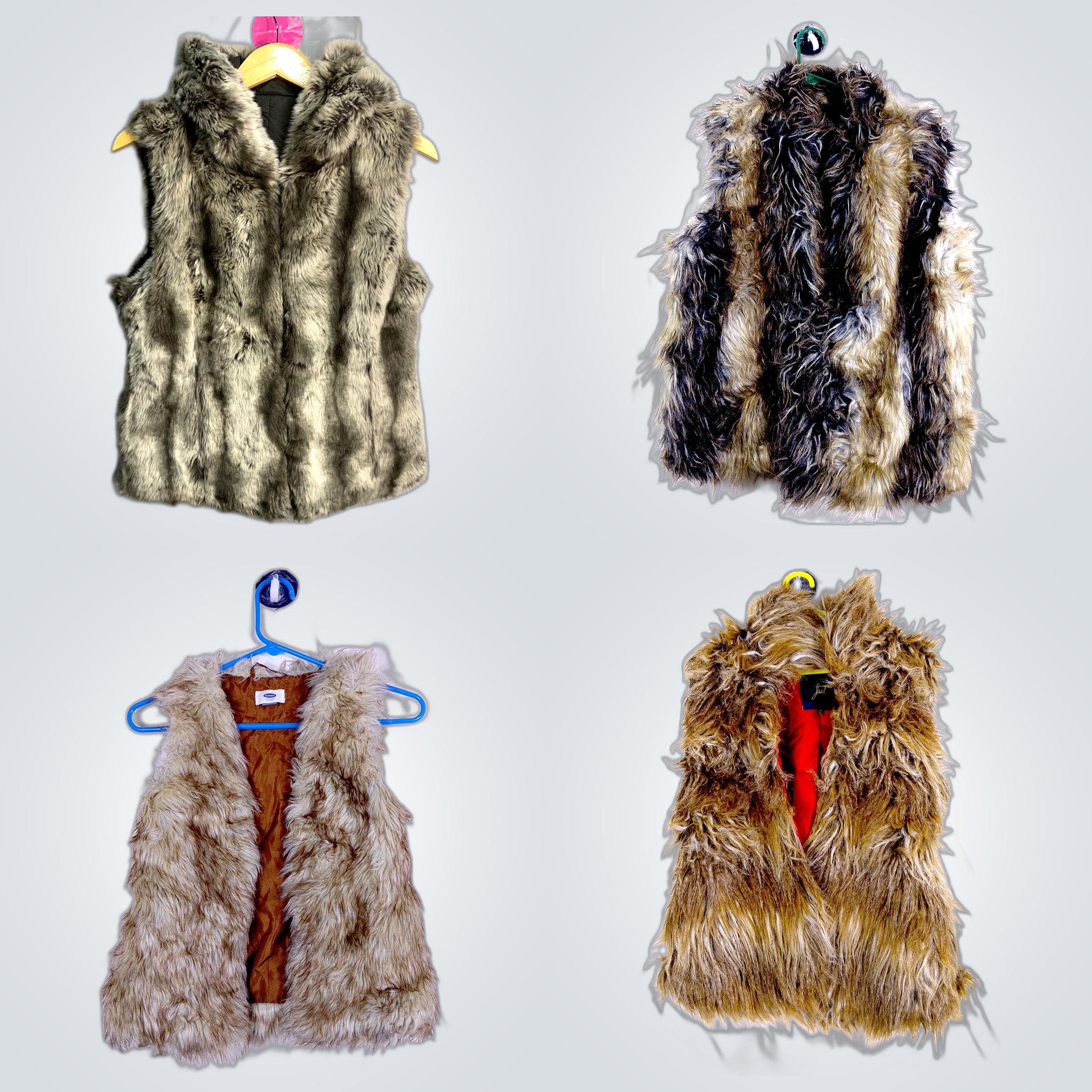 Fur Vest Bundle - 7 Pc Mix Denim & Faux Fur Jack K..
